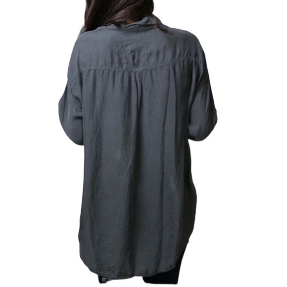 JOHNNY WAS PETE & GRETA Cupra L/S Button Down Blouse in Charcoal Size XS - Picture 2 of 10
